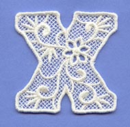 Floral Lace Letter X (Lace)