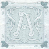 Victorian Scroll Letter A (7.8 Inch) (Trapunto)
