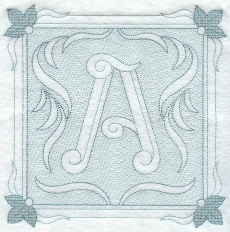 Victorian Scroll Letter A (7.8 Inch) (Trapunto)