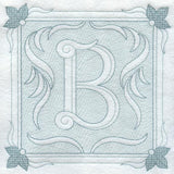 Victorian Scroll Letter B (7.8 Inch) (Trapunto)