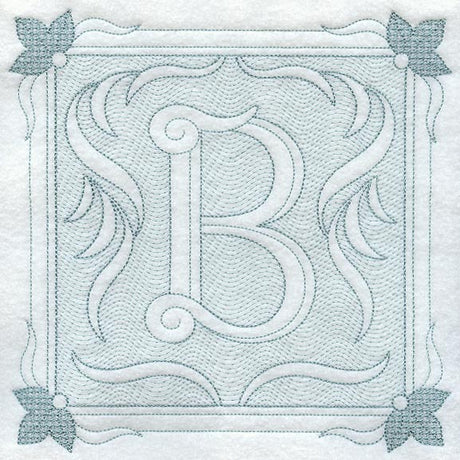 Victorian Scroll Letter B (7.8 Inch) (Trapunto)