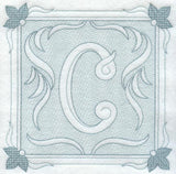Victorian Scroll Letter C (7.8 Inch) (Trapunto)