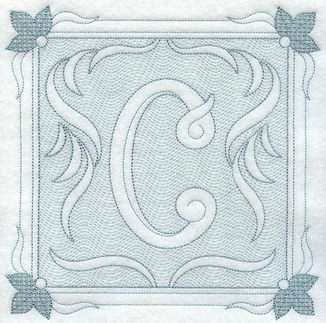 Victorian Scroll Letter C (7.8 Inch) (Trapunto)