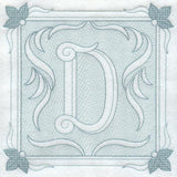 Victorian Scroll Letter D (7.8 Inch) (Trapunto)