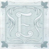 Victorian Scroll Letter E (7.8 Inch) (Trapunto)