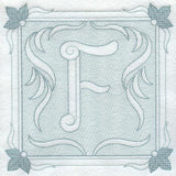 Victorian Scroll Letter F (7.8 Inch) (Trapunto)