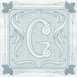 Victorian Scroll Letter G (7.8 Inch) (Trapunto)