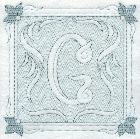 Victorian Scroll Letter G (7.8 Inch) (Trapunto)
