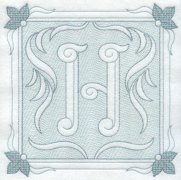 Victorian Scroll Letter H (7.8 Inch) (Trapunto)