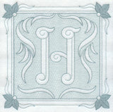 Victorian Scroll Letter H (7.8 Inch) (Trapunto)