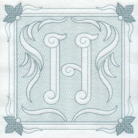 Victorian Scroll Letter H (7.8 Inch) (Trapunto)