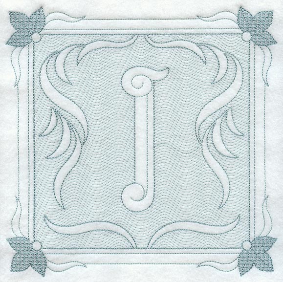 Victorian Scroll Letter I (7.8 Inch) (Trapunto)
