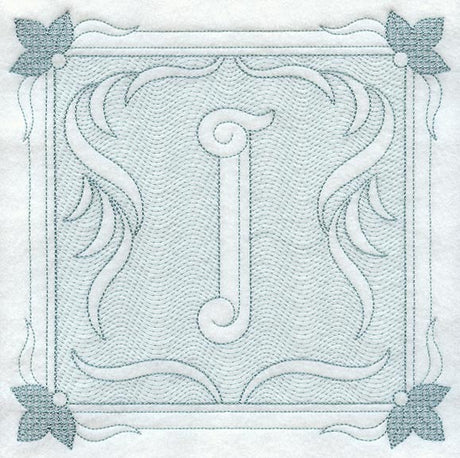 Victorian Scroll Letter I (7.8 Inch) (Trapunto)