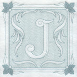 Victorian Scroll Letter J (7.8 Inch) (Trapunto)