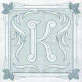 Victorian Scroll Letter K (7.8 Inch) (Trapunto)