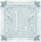 Victorian Scroll Letter L (7.8 Inch) (Trapunto)