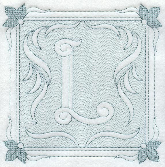 Victorian Scroll Letter L (7.8 Inch) (Trapunto)