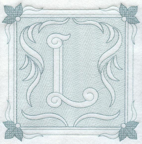 Victorian Scroll Letter L (7.8 Inch) (Trapunto)