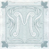 Victorian Scroll Letter M (7.8 Inch) (Trapunto)