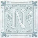 Victorian Scroll Letter N (7.8 Inch) (Trapunto)