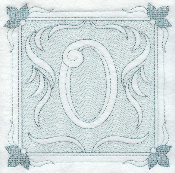 Victorian Scroll Letter O (7.8 Inch) (Trapunto)