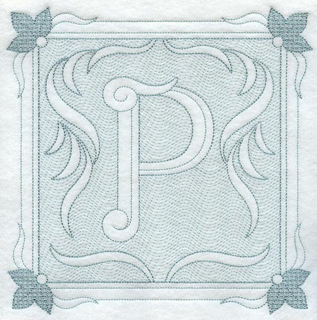 Victorian Scroll Letter P (7.8 Inch) (Trapunto)