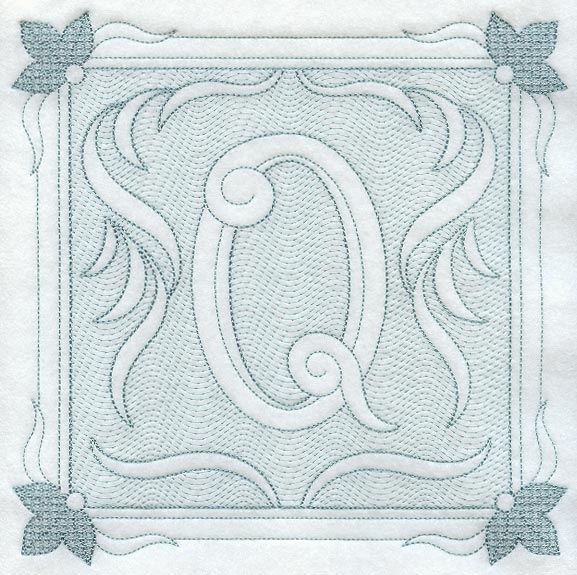 Victorian Scroll Letter Q (7.8 Inch) (Trapunto)