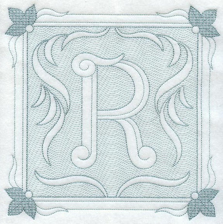Victorian Scroll Letter R (7.8 Inch) (Trapunto)