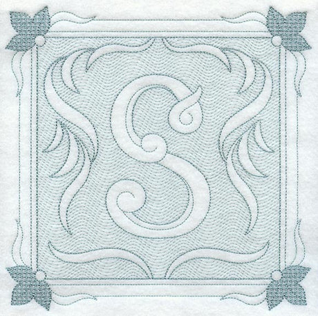 Victorian Scroll Letter S (7.8 Inch) (Trapunto)