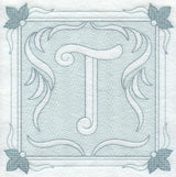 Victorian Scroll Letter T (7.8 Inch) (Trapunto)