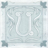 Victorian Scroll Letter U (7.8 Inch) (Trapunto)