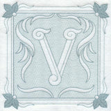 Victorian Scroll Letter V (7.8 Inch) (Trapunto)