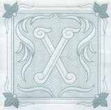 Victorian Scroll Letter X (7.8 Inch) (Trapunto)