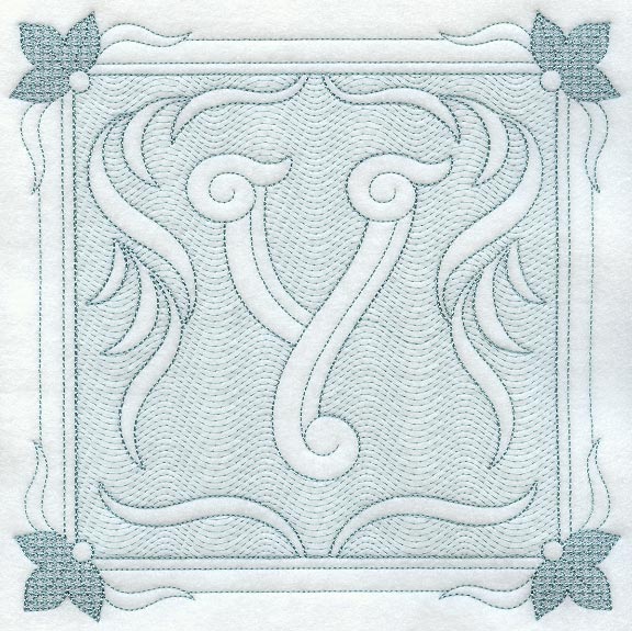 Victorian Scroll Letter Y (7.8 Inch) (Trapunto)