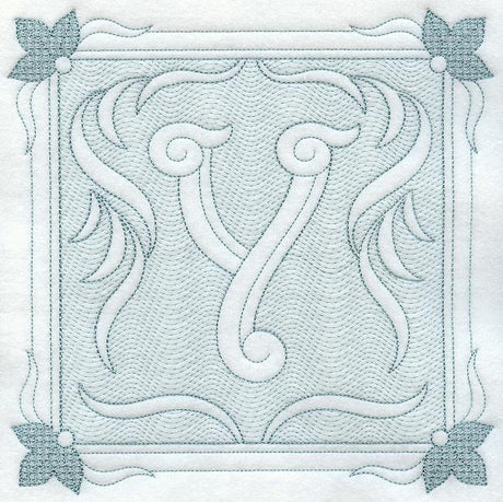 Victorian Scroll Letter Y (7.8 Inch) (Trapunto)