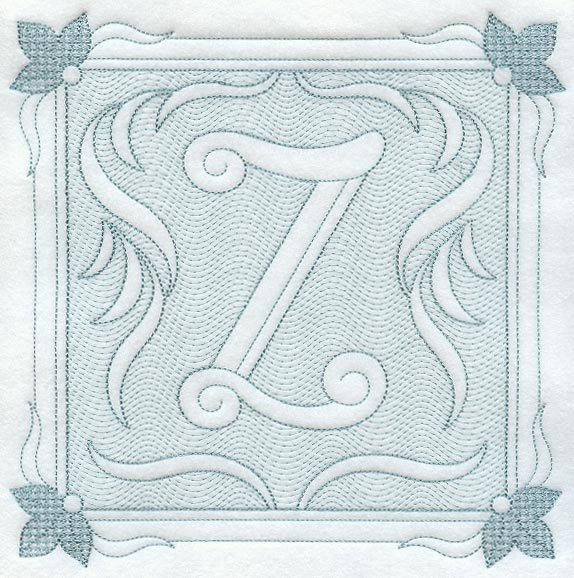 Victorian Scroll Letter Z (7.8 Inch) (Trapunto)