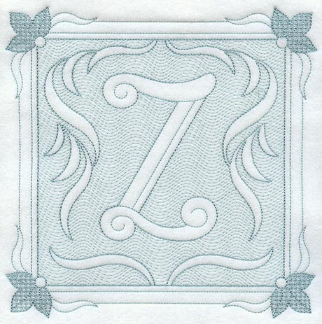 Victorian Scroll Letter Z (7.8 Inch) (Trapunto)