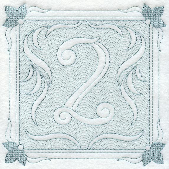 Victorian Scroll Number 2 (7.8 Inch) (Trapunto)
