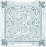 Victorian Scroll Number 3 (7.8 Inch) (Trapunto)