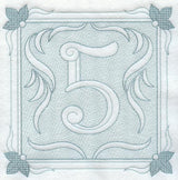 Victorian Scroll Number 5 (7.8 Inch) (Trapunto)