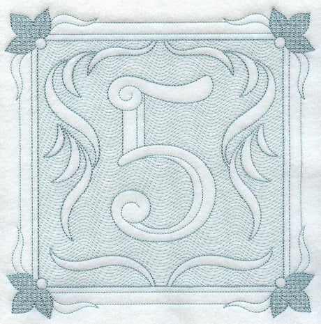 Victorian Scroll Number 5 (7.8 Inch) (Trapunto)
