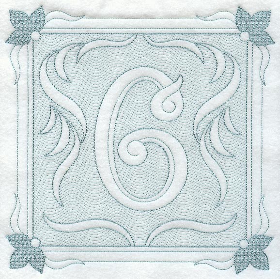 Victorian Scroll Number 6 (7.8 Inch) (Trapunto)