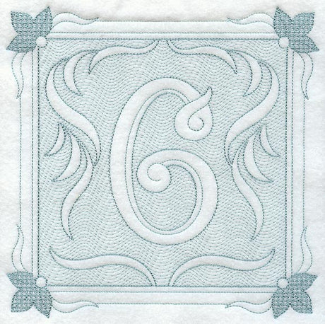 Victorian Scroll Number 6 (7.8 Inch) (Trapunto)