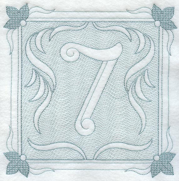 Victorian Scroll Number 7 (7.8 Inch) (Trapunto)