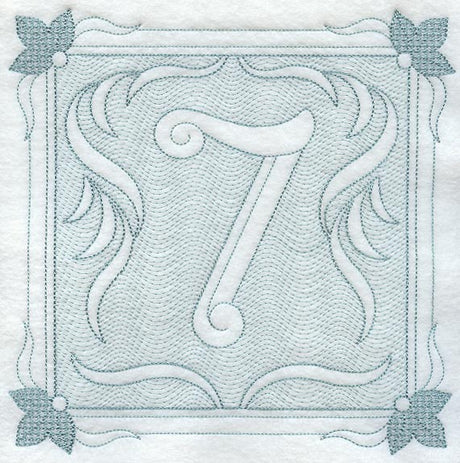 Victorian Scroll Number 7 (7.8 Inch) (Trapunto)