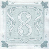 Victorian Scroll Number 8 (7.8 Inch) (Trapunto)