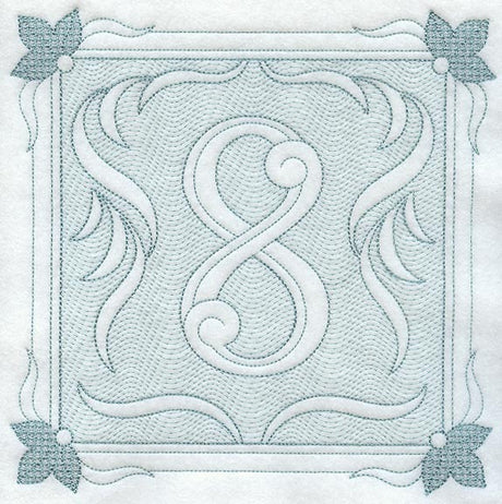 Victorian Scroll Number 8 (7.8 Inch) (Trapunto)