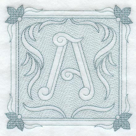 Victorian Scroll Letter A (7.8 Inch) (Trapunto)
