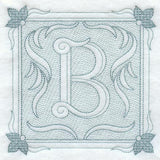 Victorian Scroll Letter B (7.8 Inch) (Trapunto)