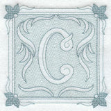 Victorian Scroll Letter C (7.8 Inch) (Trapunto)